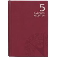 Ajasto_5_vuoden_kalenteri_paivaamaton_viininpunainen_148_x_210mm