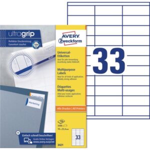Avery_3421_monitoimitarra_70_x_25_4mm_33_osainen__1_kpl_3300_tarraa