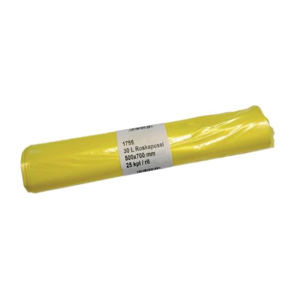 Roskapussi_500_x_700_x_0_03mm_30L_keltainen_1_kpl_25_pussia