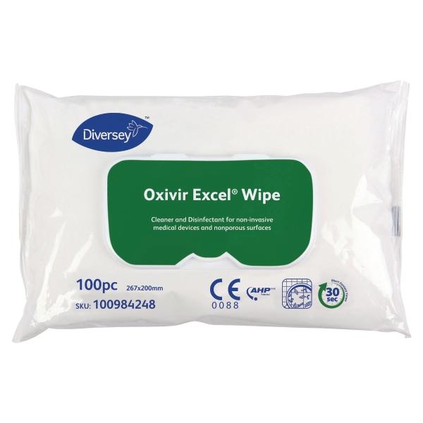 Oxivir_Excel_Wipe_desinfektiopyyhe_peseva_26_7_x_20cm__1_kpl_100_pyyhetta