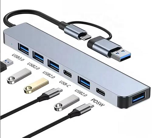 7-in-1_USB-C_monitoimihubi___USB_3_0___2_0_-jakaja_ja_OTG-telakka