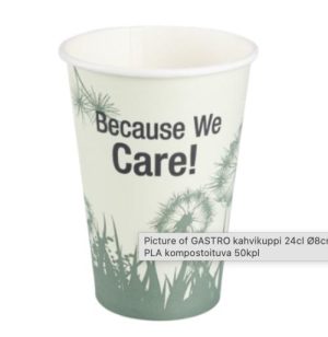 GASTRO_kahvikuppi_24_28cl__8cm_pap_PLA_kompostoituva_50kpl