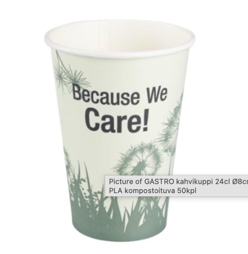 GASTRO_kahvikuppi_24_28cl__8cm_pap_PLA_kompostoituva_50kpl