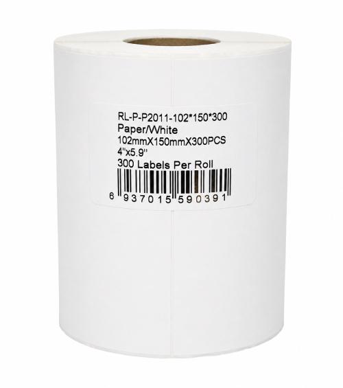 Korvaava Zebra 4.02″ x 5.91″ tulostintarra Black-on-White 102mmx150mm 300 Pcs/Roll